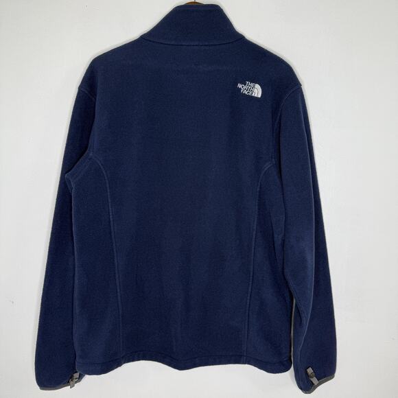 North Face Jacket Mens Large Navy Full Zip Fleece Embroidered Logo Outdoors - Picture 6 of 8